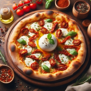 Pizza Burrata e Pomodori Secchi